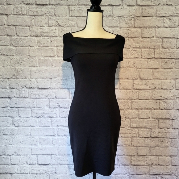 T Alexander Wang womens black bandage above the knee length fitted dress size M - Picture 3 of 12